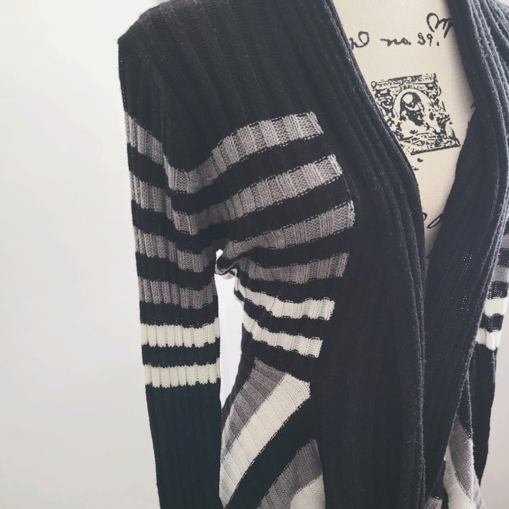 Womens black striped cardigan